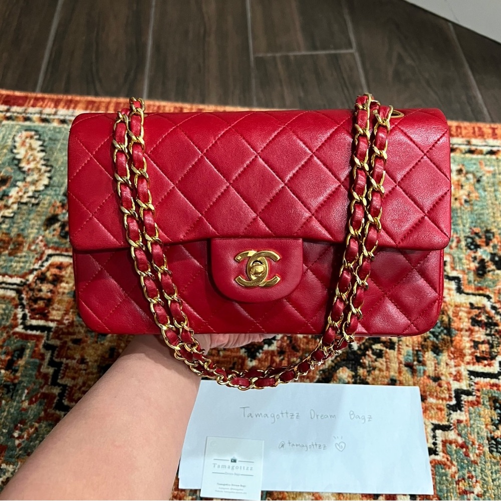 SOLD**Chanel Classic Vintage Red Small Double Flap Bag